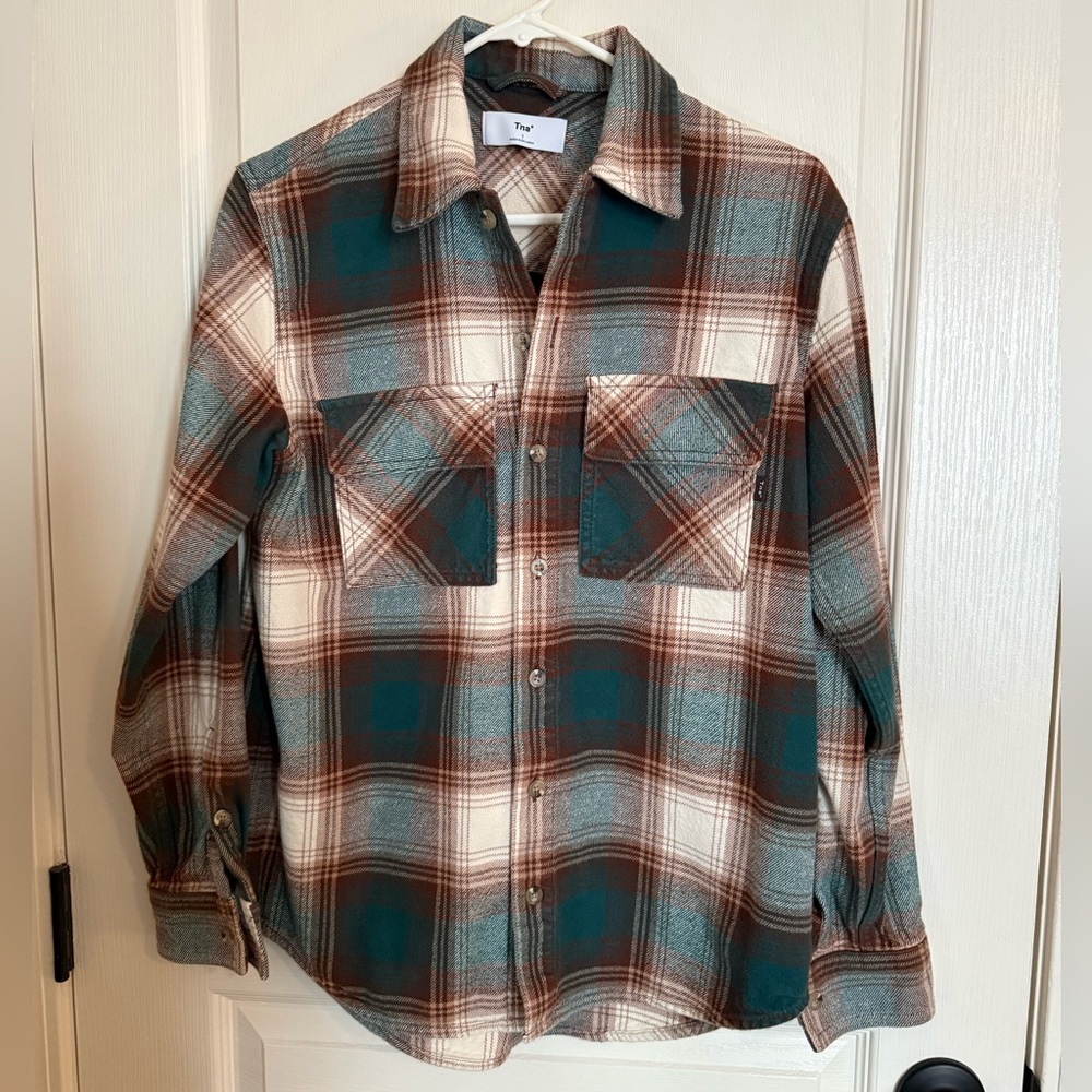 Aritzia TNA Plaid Oversized Button-Up Shirt